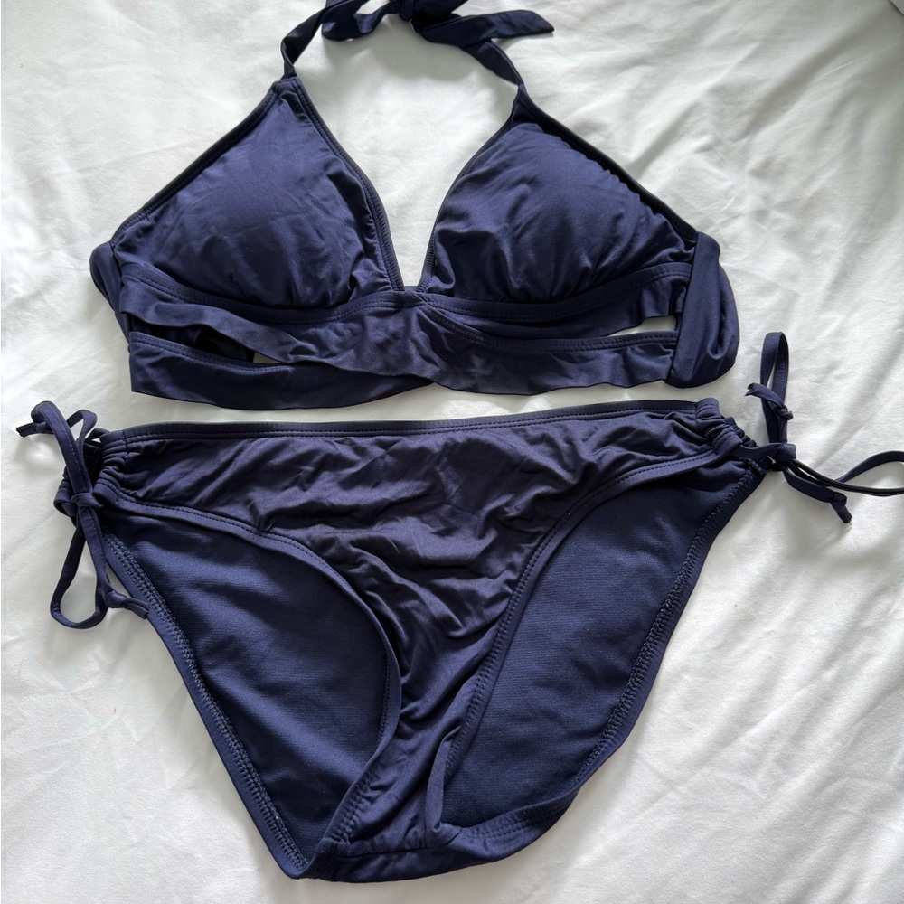 Kona Sol Blue Halter Bikini Set